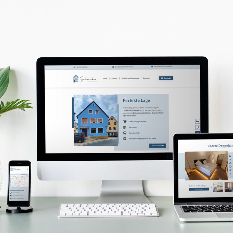Website auf mehreren Geräten (Responsive-Mockup)