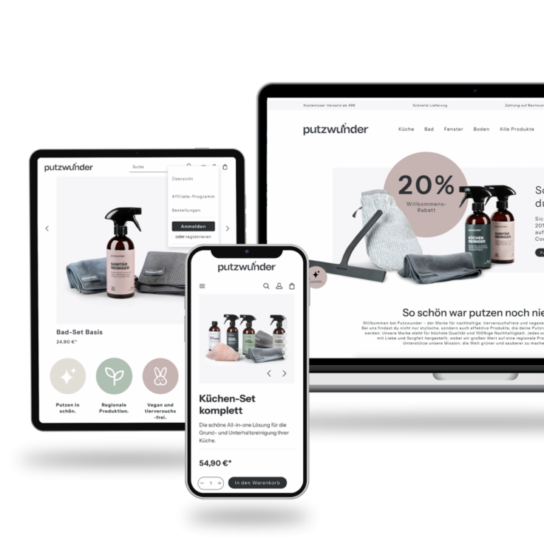 Putzwunder-Website auf Laptop und Smartphone