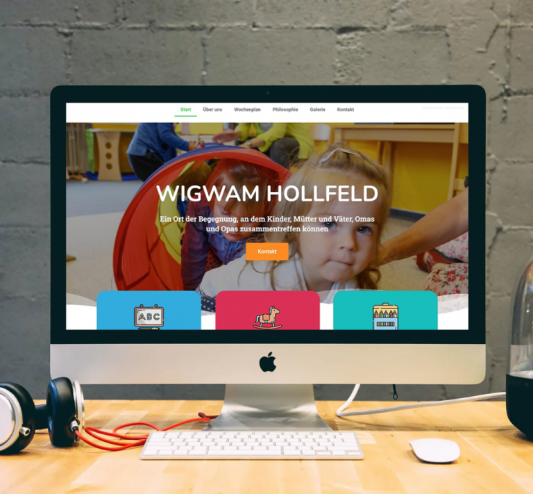 Website Wigwam Hollfeld auf iMac