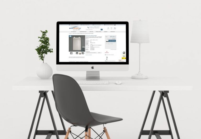 Onlineshop auf Monitor