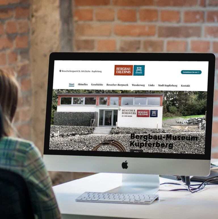 Website Bergbau-Museum Kupferberg auf iMac