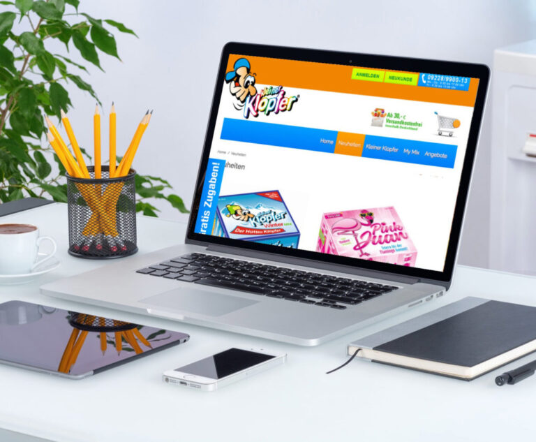 Onlineshop auf Laptop