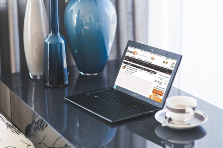 Onlineshop auf Laptop