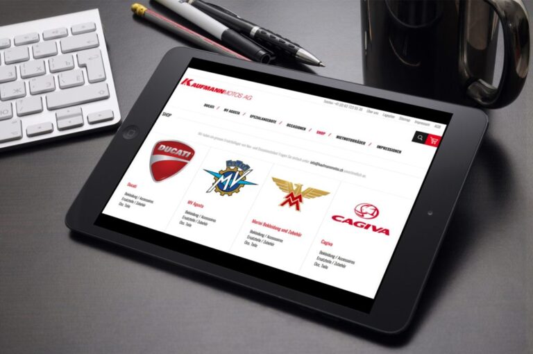 Onlineshop auf einem Tablet