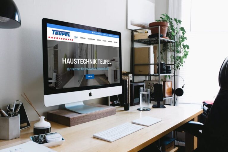 Website Haustechnik Tebel auf iMac