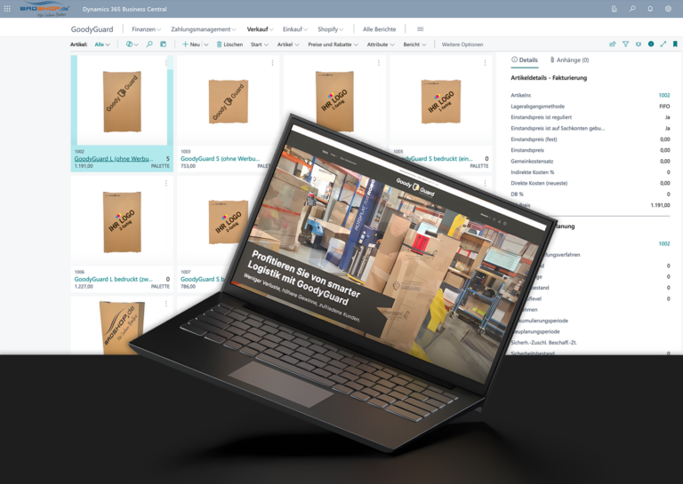 Website auf Laptop