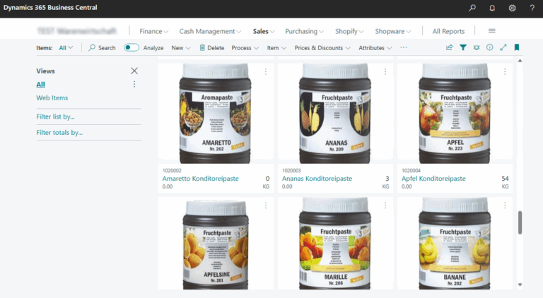 Screenshot der Produktbilder-Verwaltung