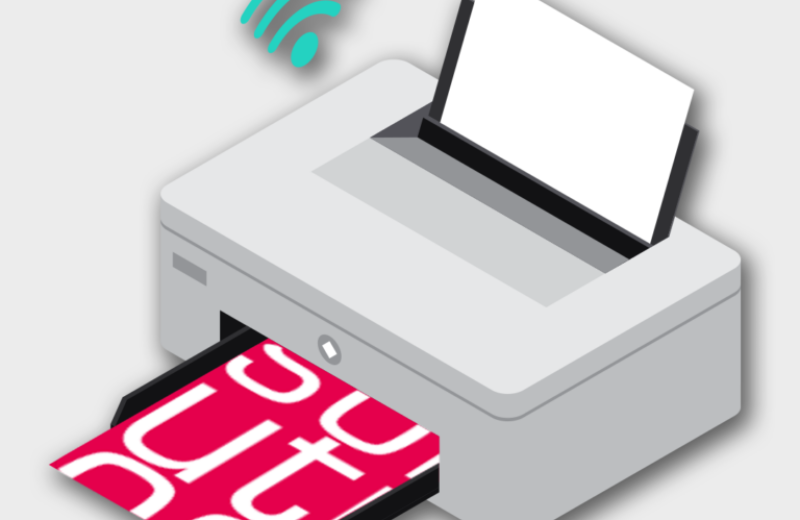 Illustration: Drucker druckt ein Dokument
