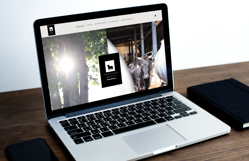 Franken-Wagyu-Website auf Laptop