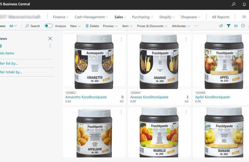 Screenshot der Produktbilder-Verwaltung