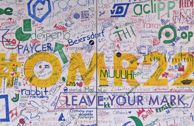Graffiti-Wand auf der OMR-Messe