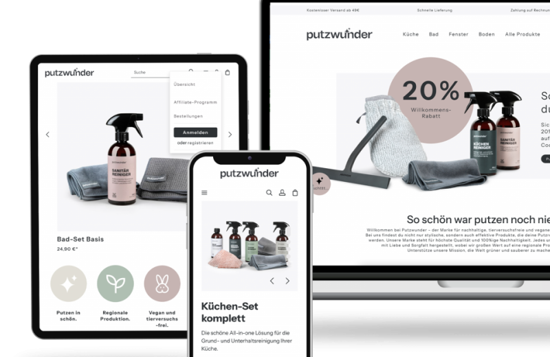 Putzwunder-Website auf Laptop und Smartphone