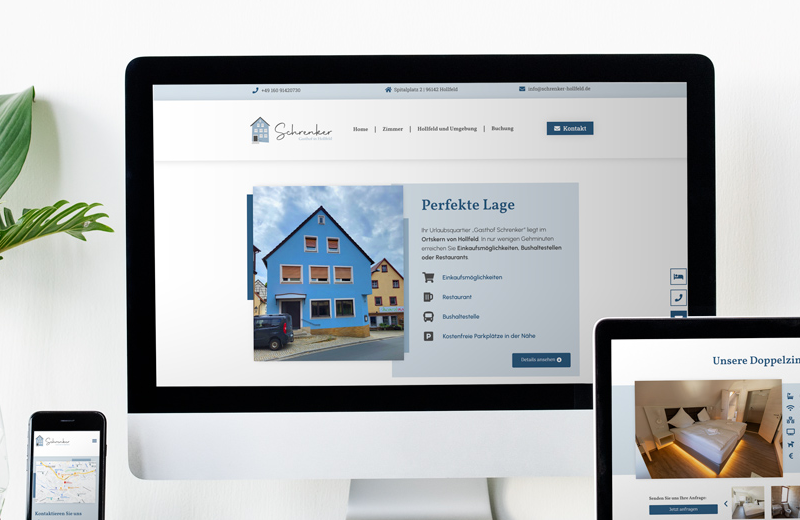 Website auf mehreren Geräten (Responsive-Mockup)