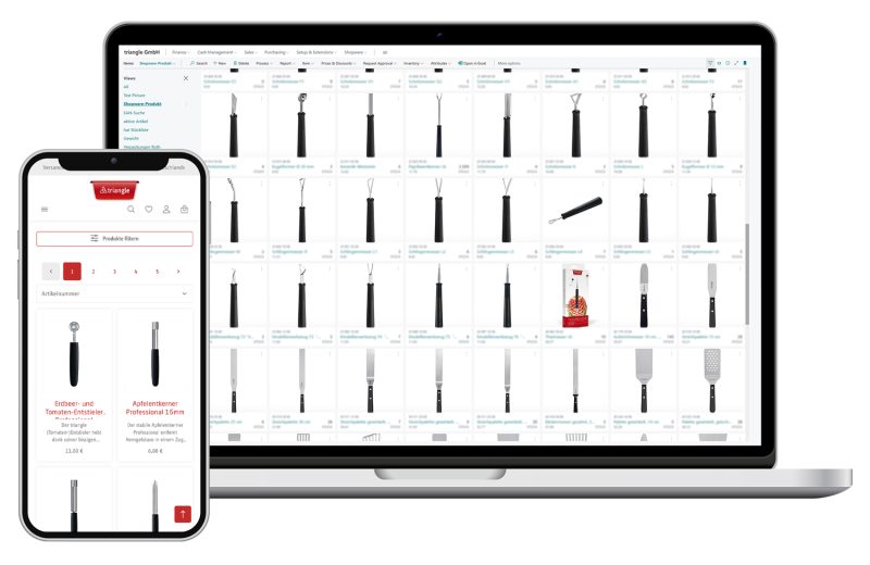 Kerzenshop auf Tablet und Smartphone