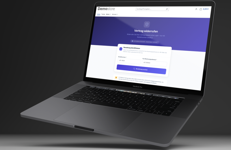 Laptop mit Software vor dunklem Hintergrund