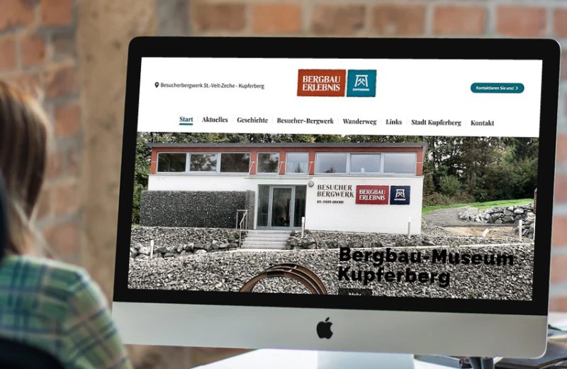 Website Bergbau-Museum Kupferberg auf iMac