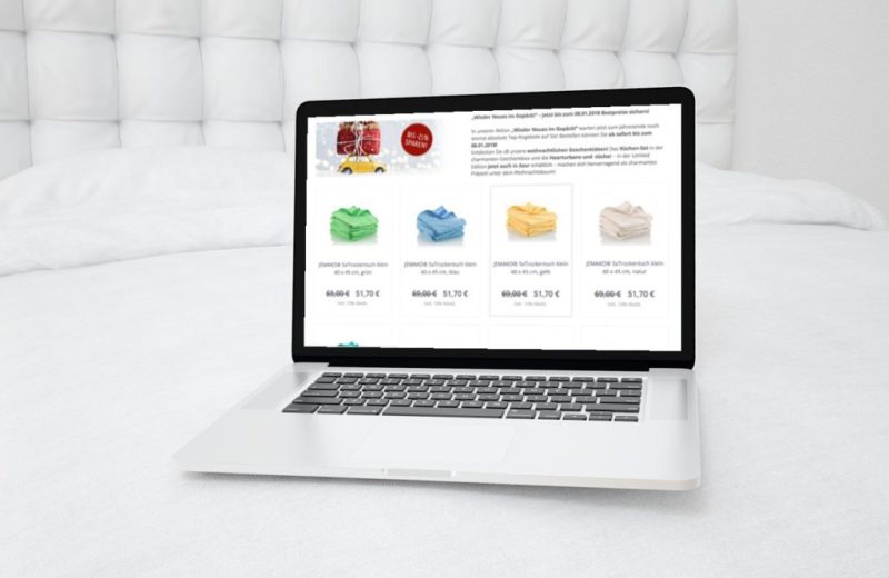 Onlineshop auf Laptop